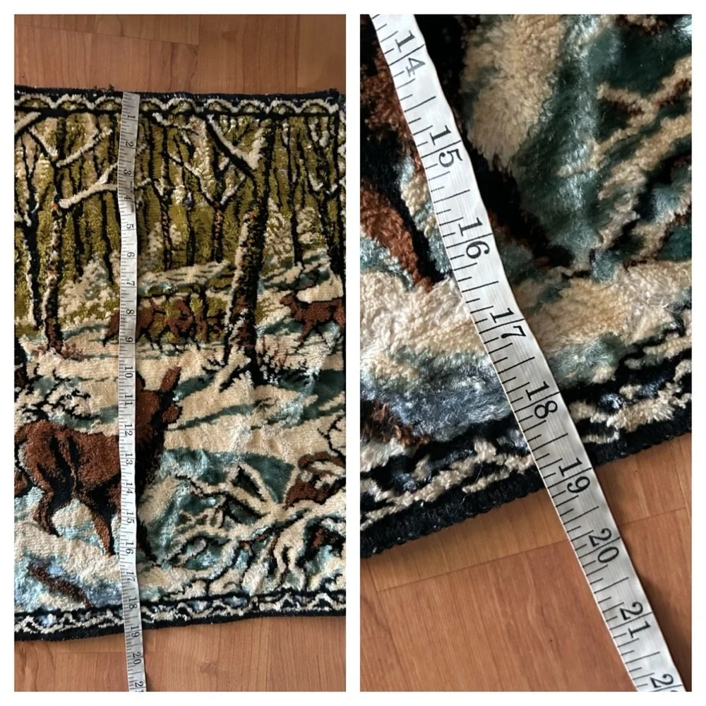 Vintage Italian Deer Scene Hanging Wall Tapestry